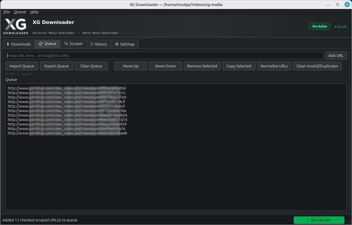 Queue tab